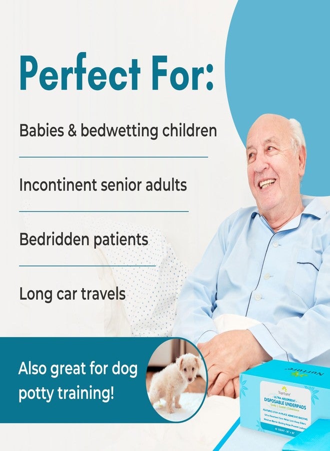 Nurture Valley 30 Heavy Duty 24 x 36 Ultra Absorbent Bed Pads by Nurture | Waterproof Disposable Chux Liners, Underpads, Adult Incontinence Chucks | Hospital Grade - Image 2